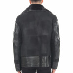Gary Shearling + Leather Jacket // Black (M)