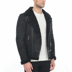 Bowen Shearling Jacket // Black (XL)