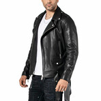 Lincoln Leather Jacket // Black (L)