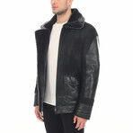 Gary Shearling + Leather Jacket // Black (XL)