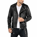 Lincoln Leather Jacket // Black (XL)