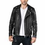 Lincoln Leather Jacket // Black (L)