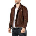 Chance Leather Jacket // Brown (M)