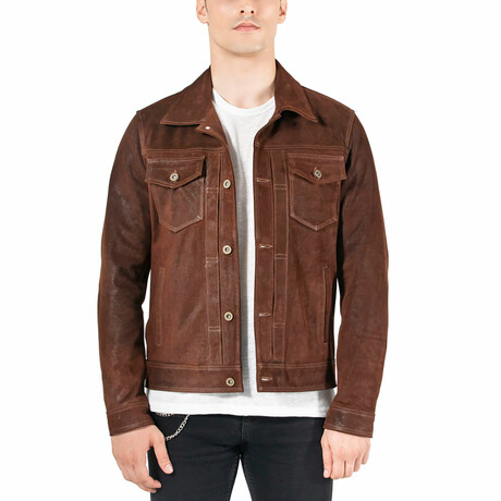 Clark Leather Jacket // Brown (S)