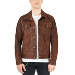 Clark Leather Jacket // Brown (L)