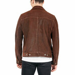 Clark Leather Jacket // Brown (L)