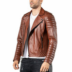 Michael Leather Jacket // Brown (L)