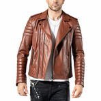 Michael Leather Jacket // Brown (S)