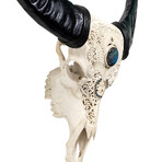 Carved Buffalo Skull // Aura // Labradorite