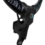 Carved Buffalo Skull // Black Third Eye // Labradorite