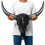Carved Buffalo Skull // Black Wisdom // Labradorite