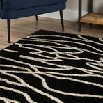 Addison Calabar Transitional Abstract Waves Midnight (3'6" x 5'6" Area Rug)