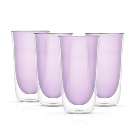 Spike Double Wall Insulated  Glasses // 13.5 oz // Set of 4 (Clear)
