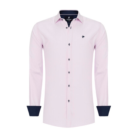 Plain Button-Up Shirt // Pink (S)