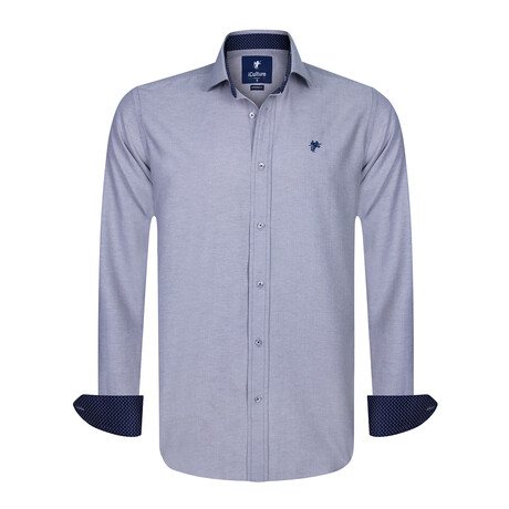 Plain Button-Up Shirt // Denim Blue (S)