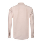 Plain Button-Up Shirt // Beige (L)