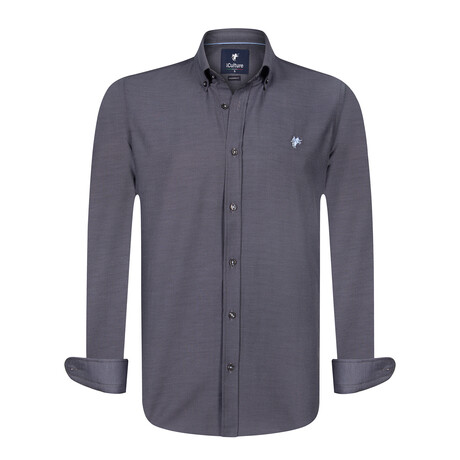 Plain Button-Up Shirt // Anthracite (S)
