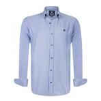 Plain Button-Up Shirt // Blue (2XL)