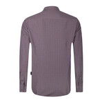 Gingham Print Button-Up Shirt // Brown (2XL)