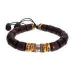 Jean Claude Jewelry // Tibetan Sandal Wood Shambala Bracelet // Brown