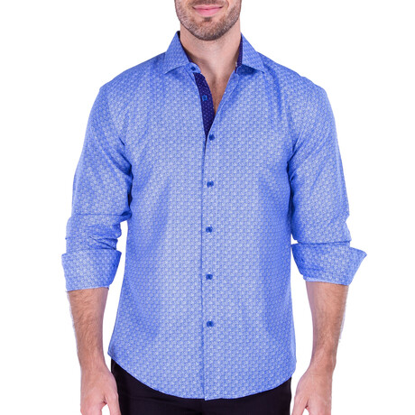 Entwined Long Sleeve Button Up Shirt // Blue (S)