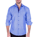 Entwined Long Sleeve Button Up Shirt // Blue (2XL)