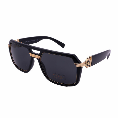Versace // Men's VE4399-GB1/87 Sunglasses // Black + Dark Gray