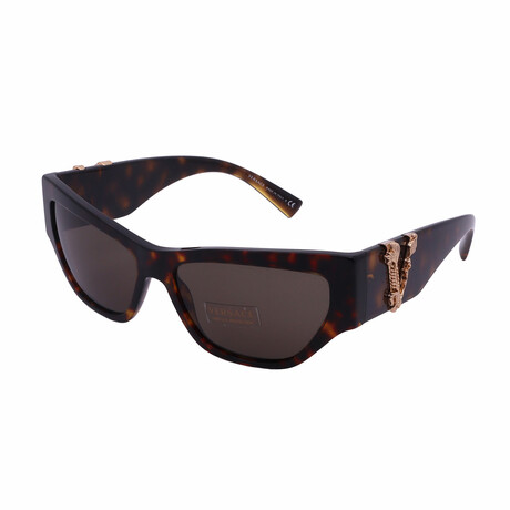 Versace // Women's VE4383-944/3 Sunglasses // Havana + Dark Brown
