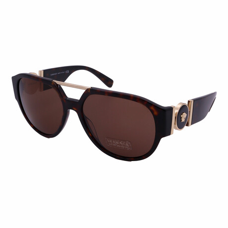 Versace // Men's VE4371-108/73 Sunglasses // Havana + Dark Brown