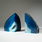 Genuine Blue Banded Agate Bookends