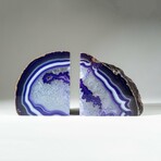Genuine Purple + Quartz Banded Agate Bookends