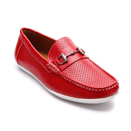 Perforated Walk 3 Driving Loafers // Red (Size 8)