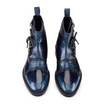 Cap Toe Lace up Boots // Navy (US: 14)
