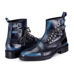 Cap Toe Lace up Boots // Navy (US: 14)