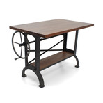 Millworks Industrial Vintage Tilt Crank Drafting Desk // Provincial Finish