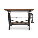 Millworks Industrial Vintage Tilt Crank Drafting Desk // Provincial Finish