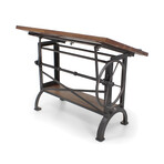Millworks Industrial Vintage Tilt Crank Drafting Desk // Provincial Finish