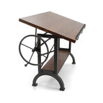 Millworks Industrial Vintage Tilt Crank Drafting Desk // Provincial Finish