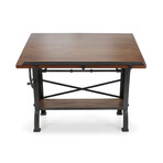 Millworks Industrial Vintage Tilt Crank Drafting Desk // Provincial Finish