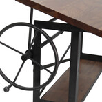 Millworks Industrial Vintage Tilt Crank Drafting Desk // Provincial Finish