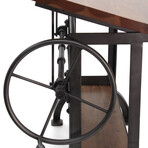 Millworks Industrial Vintage Tilt Crank Drafting Desk // Provincial Finish