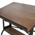 Millworks Industrial Vintage Tilt Crank Drafting Desk // Provincial Finish