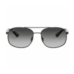 Men's Pilot Polarized Sunglasses // Black + Gray