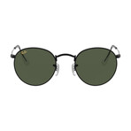 Unisex Round Legend Metal Round Sunglasses // Black + Green