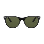 Unisex Wayfarer II Classic Square Phantos Sunglasses V1 // Black + Green