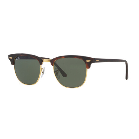 Unisex Clubmaster Classic Acetate Square Sunglasses // Tartaruga Arista + Green
