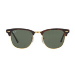 Unisex Clubmaster Classic Acetate Square Sunglasses // Tartaruga Arista + Green