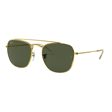 Unisex Legend Square Sunglasses // Gold + Green