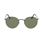 Unisex Round Sunglasses // Gunmetal + Green