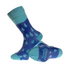 Egyptian Cotton Socks // Deep Mix of Blue With Rain Drops